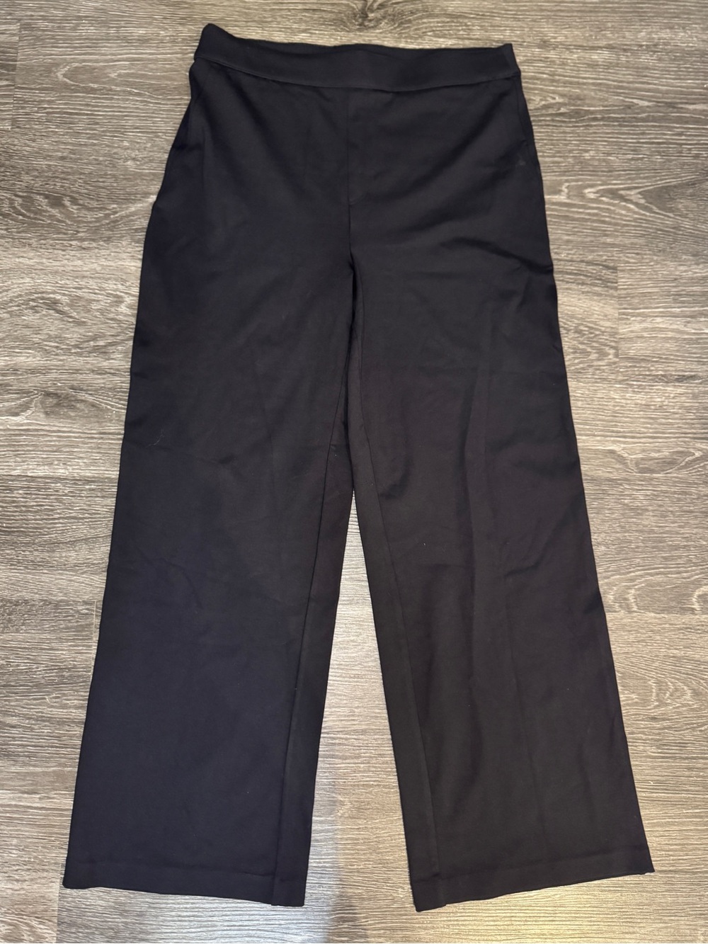 Nine West Black Pull On Wide Leg Dress Pants Size Large Stretch